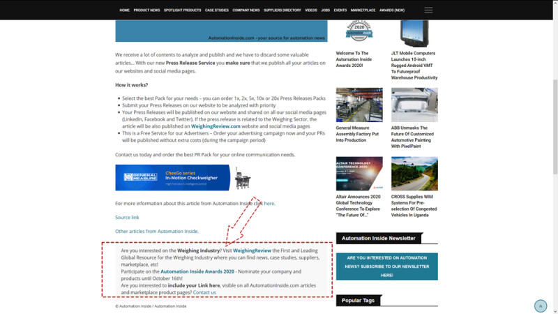 New Sponsored Links Feature on AutomationInside.com