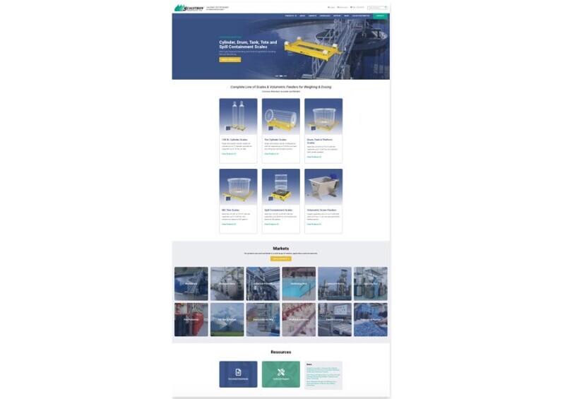 Scaletron Industries Launches New Website Featuring Full Line of Corrosion Resistant Scales and Volumetric Feeders