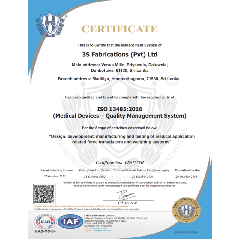 ISO 13485:2016 Quality System Certification for Group Four Transducers