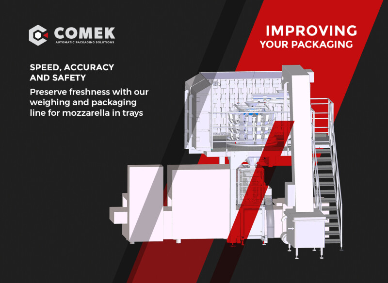 Preserve freshness with Comek Weighing and Packaging Line for Mozzarella in Trays