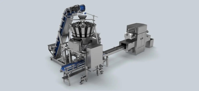 Cabinplant's new Flexi-Line with movable Multihead Weigher and Product Elevator