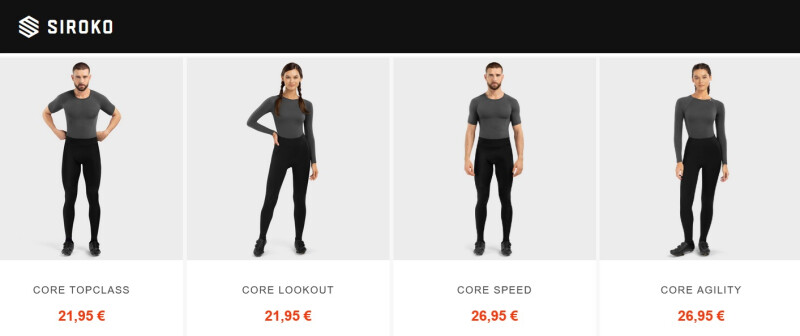 Siroko Cycling Padded Tights at only €21,95 and €26,95