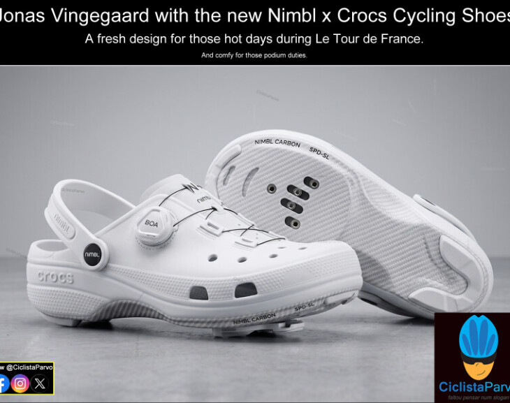 Jonas Vingegaard with the new Nimbl x Crocs Cycling Shoes